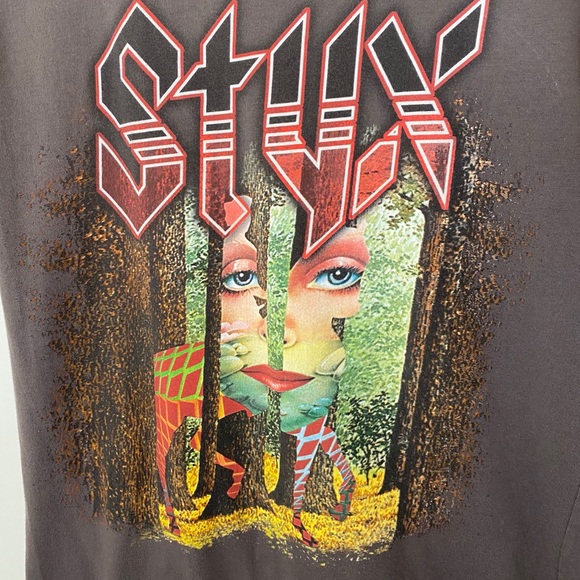 Styx 1977 Tour Brown Short Sleeves Graphic Tshirt - Picture 2 of 5
